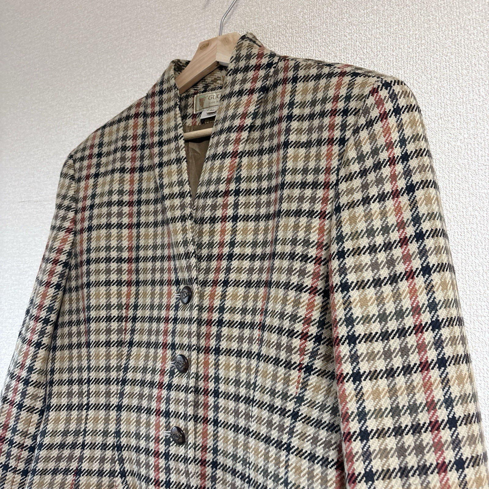 Ultra RARE Vintage 60s 70s GUCCI Crest Tag Plaid Jacket Interlocking G Buttons image 6