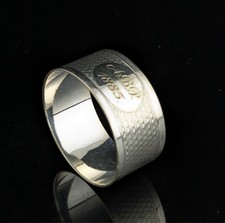 Antique silver plated napkin ring, ABP initials