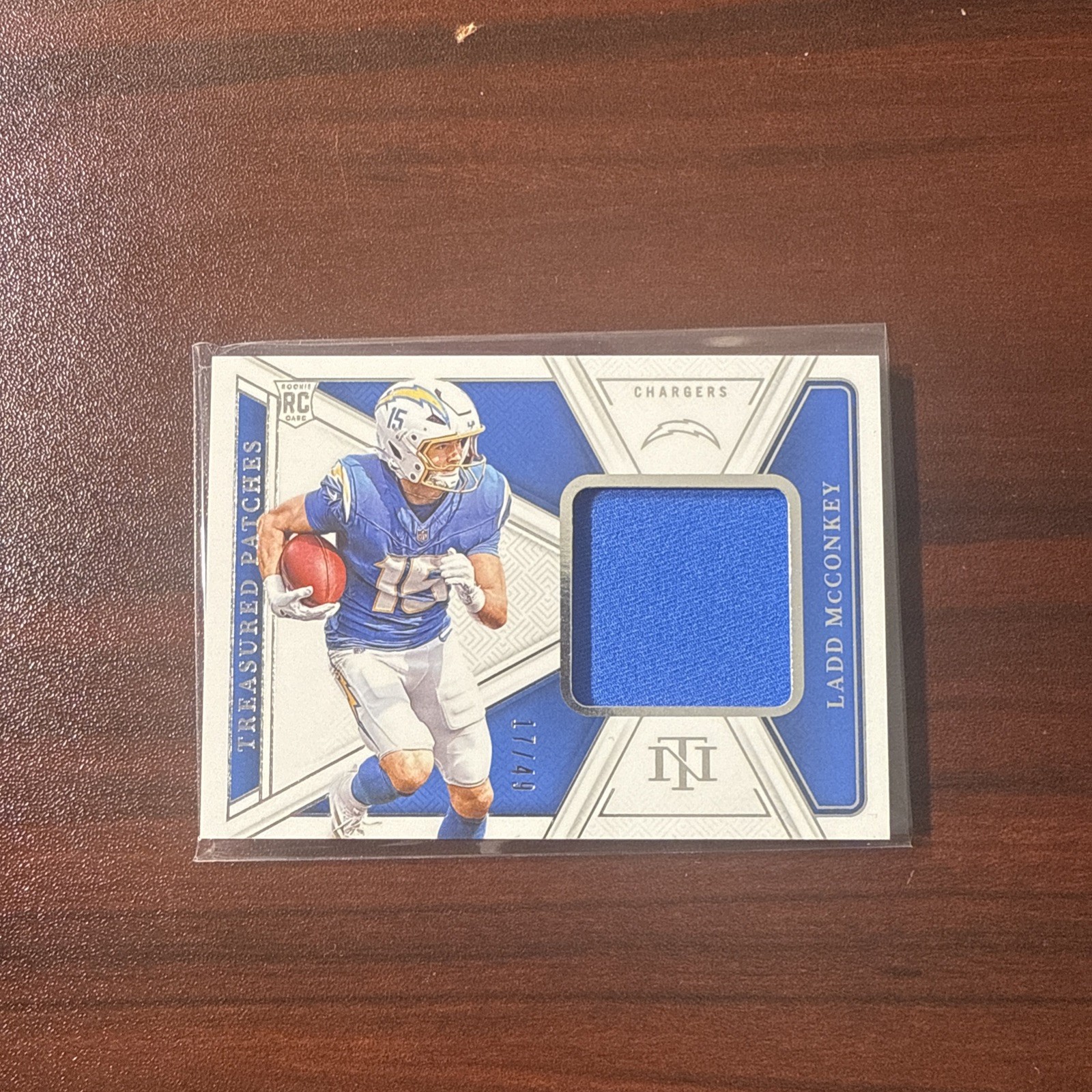 2024 National Treasures Ladd McConkey Treasured Patches Rookie RC 17/49 Chargers