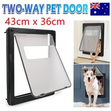 XL Large Dog Flap Extra Large 2 Way Door Gate Entrance Lockable Pet Wall Exit UK