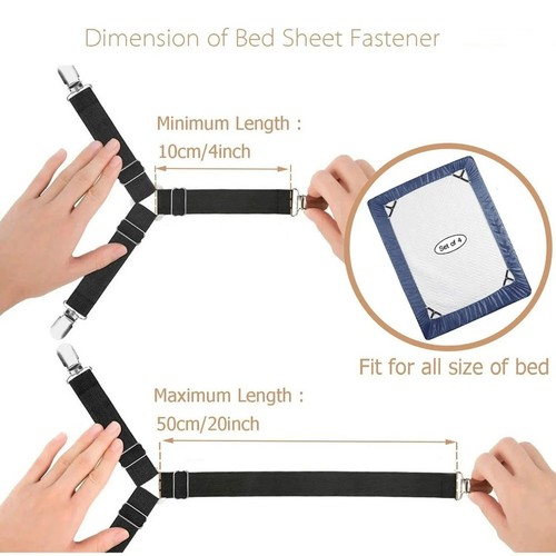 Triangle Bed Sheet Mattress Holder Fastener Grippers Clips Suspender Straps UK - Picture 5 of 15