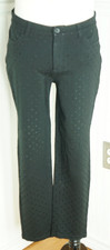 TALBOTS Ponte Knit Pants Women 10 Petite Black Polka Dot Ankle Stretch