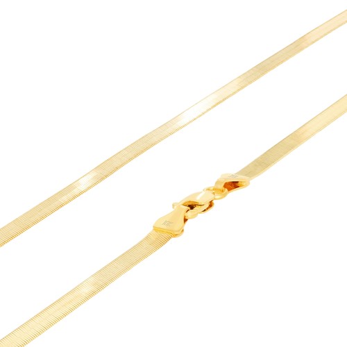10K Gelbgold massive 3mm-9mm flache Fischgrät Kette Halskette Damen Herren 16"-24" - Bild 58 von 75