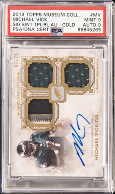 2013 GOLD #MV MICHAEL VICK 7/25 PSA 9 AUTO 9