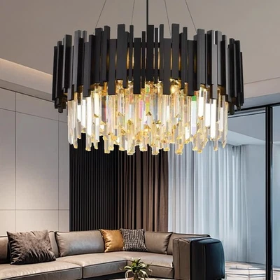 Moderne Kristall Kronleuchter Luxus Rund Kristall Deckenleuchte Für Wohnzimmer - Bild 1 von 4