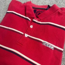 Vintage Mecca Polo Men's XL Short Sleeve Red Y2K 100 Cotton Has small hole