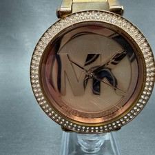 Michael Kors Parker Watch Women 39mm Rose Dial Rose Gold Tone Round New Battery