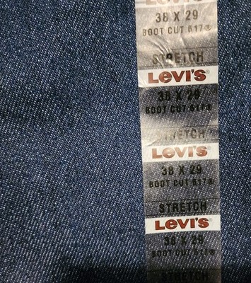 NWT Levi 517 Deadstock Boot Cut Denim Dark Blue 38W 29L Stretch