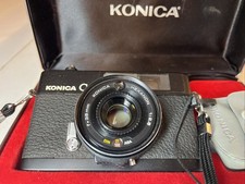 Vintage Konica C35 35mm Film Camera w/ Hexanon 38mm f2.8 Lens  Flash  Case