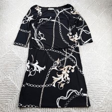 White House Black Market Dress S Chain Print Sheath Luxe Work Party Office