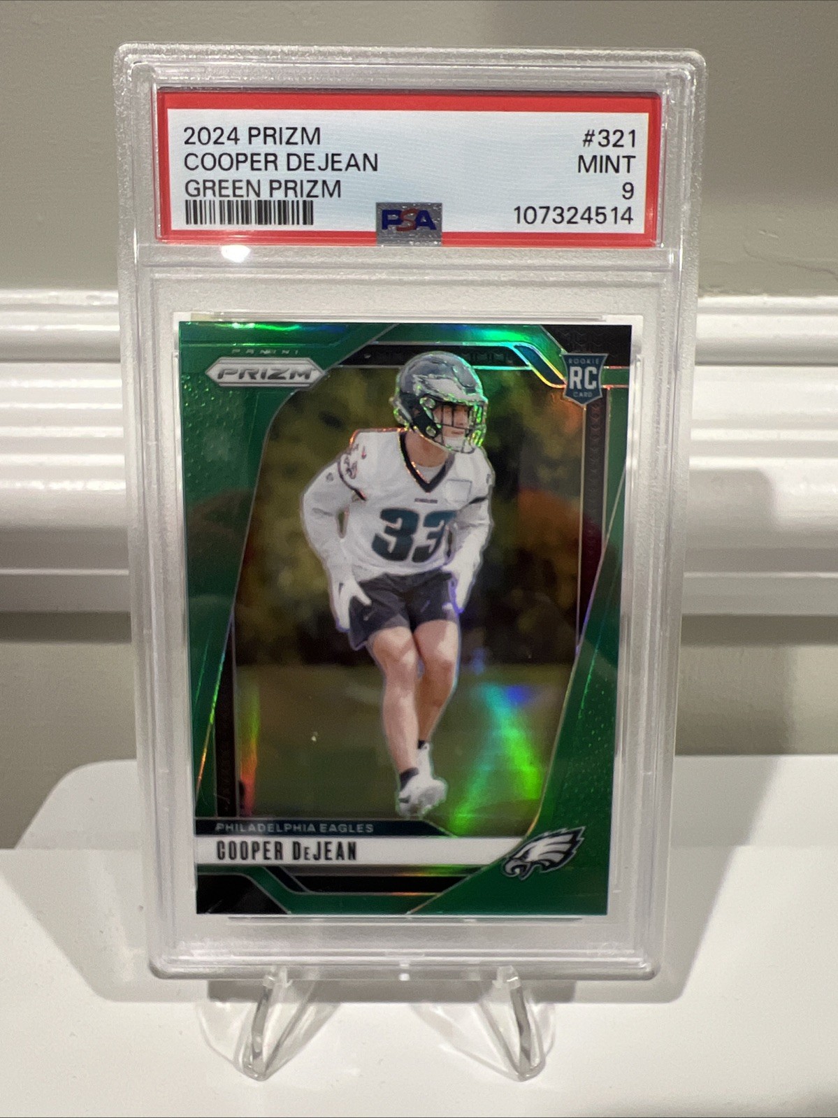 Cooper DeJean 2024 Panini Green Prizm #321 Rookie PSA 9 🔥🔥 COLOR MATCH
