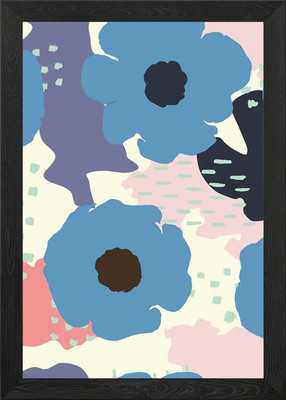 Abstraktes Blumenmuster 18 gerahmtes Wandbild Poster Leinwanddruck Bild