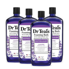 Dr Teal's Foaming Bath with Pure Epsom Salt with Lavender, 34 Fl Oz Pack of 4 