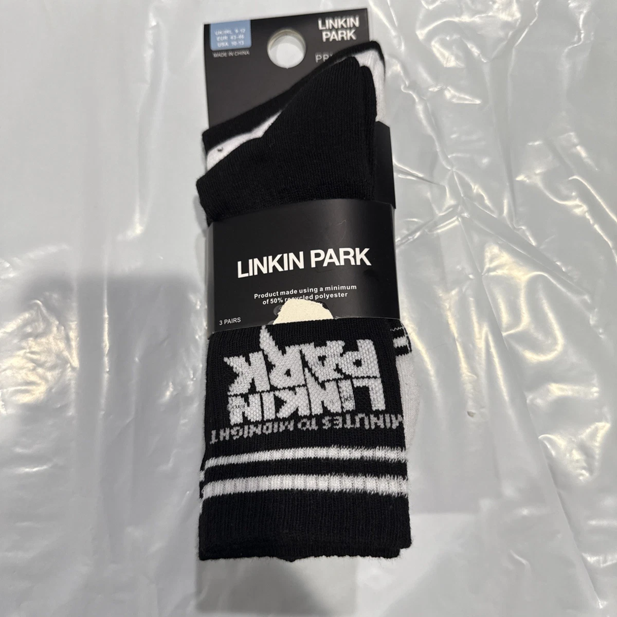 Paquete de 3 calcetines Linkin Park Primark para hombre talla 10-13 EE. UU.