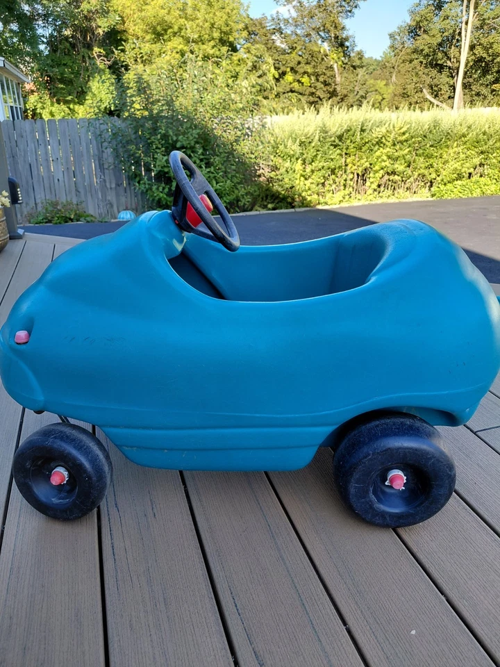 Coche cupé vintage Little Tikes Push & Ride 4625 verde azulado años 80-90 Foto 2 de 4