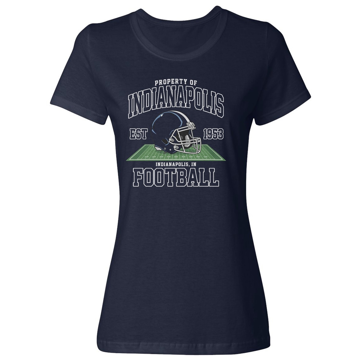 Indianapolis Inspired Est 1953 Graphic Helmet Design Ladies' Crewneck T-Shirt