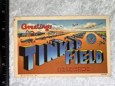 USA ARMY POSTCARD "GREETINGS FROM TINKER FIELD"