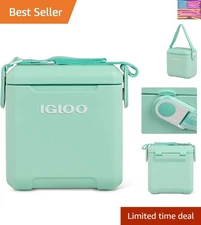 Stylish 11 Qt Seafoam Picnic Cooler with Adjustable Strap - Perfect for Camping