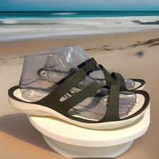 Crocs Women's Swiftwater Sandal Size 9 Gray Slides Strappy Iconic Comfort Summer