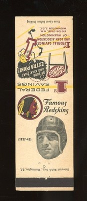 1958-59 1st Federal Savings Washington Redskins Matchbooks Wayne Millner EX