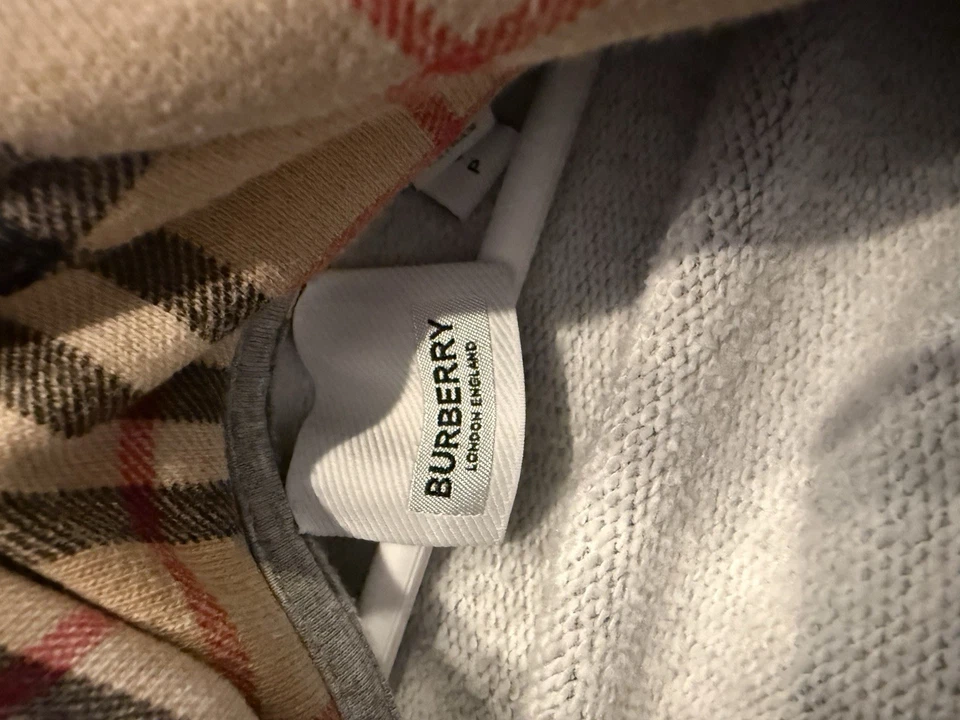 Burberry Check Hood Patch Work Hoodie Multicolor Men’s Size S With Flaw - Image 3 of 4