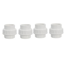 2 Inch PVC Union Coupling Fitting for Pipe Connections, 4 Pack