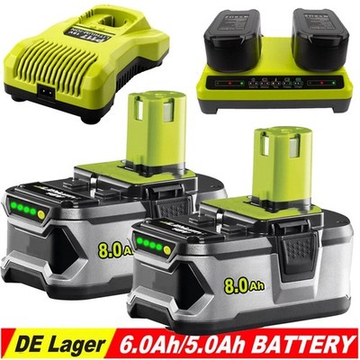 2X 8,0AH Für RYOBI One Plus Akku 18V Lithium RB18L50 P108 RB18L40 9,0AH 2025 NEU