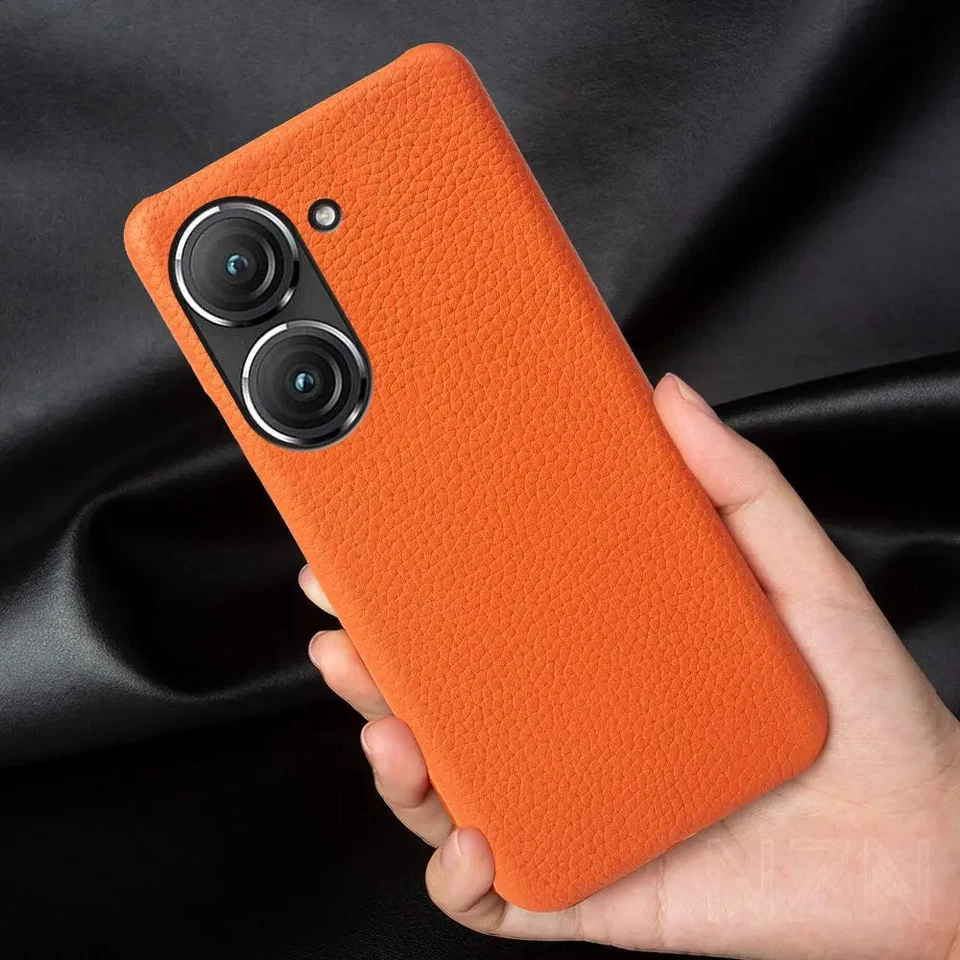 Funda de cuero genuino para teléfono Funda Asus Zenfone 9 para Zenfone 10 cubierta Foto 2 de 4