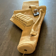 WWII Canadian Original Canvas Pistol Belt Holster w/ Stamped Markings