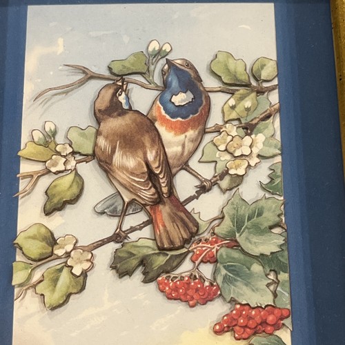 Vintage Double Flower Bird Framed Box – Paper Tole 3D Raised Decoupage Handmade - Picture 2 of 6