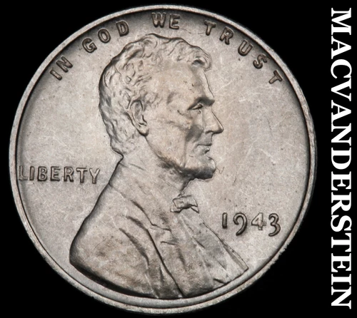 1943 Lincoln Wheat Cent- Choice Gem Brilliant Uncirculated Luster #J2838