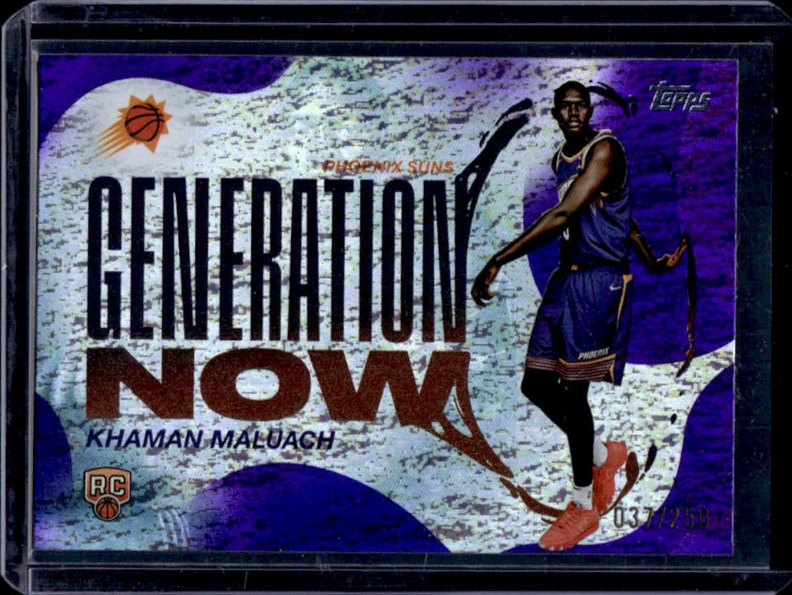 2025-26 Topps Khaman Maluach Generation Now RC Purple Holo Foil #37/250 Suns