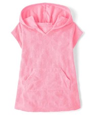 ,Baby Girls,and Toddler Hooded Swim Coverup,Princess Pink Terry,4 Years