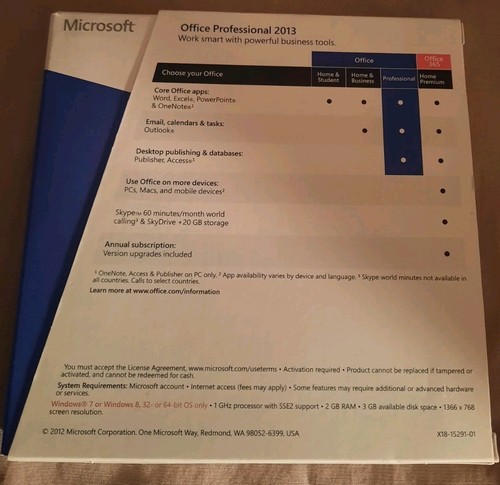 Microsoft Office 2013 Professional Plus + 1 PC key (DVD) - Picture 2 of 3