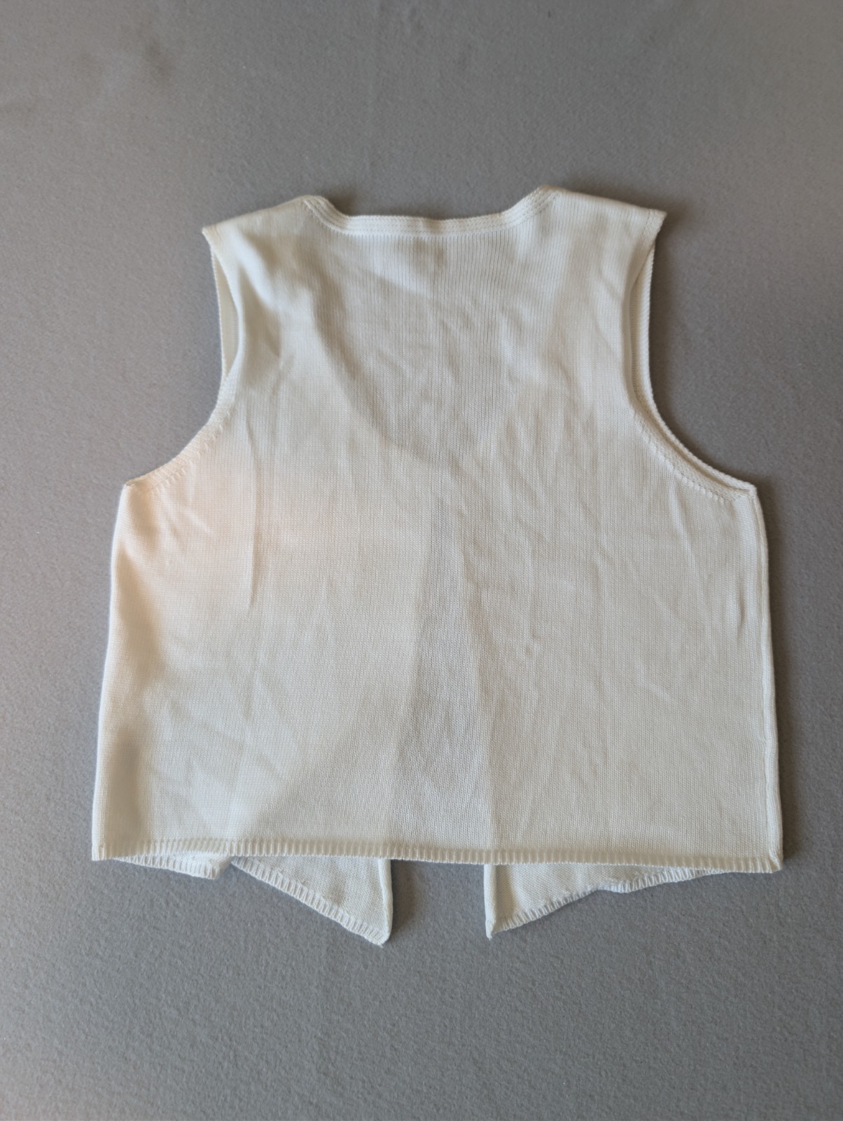 White Sweater Crop Top Vest Open Front Festival Boho Beach Core Hamptons Coastal image 6