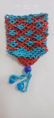 Rare Vintage Antique Navajo Glass Bead Diamond Amulett Medical Pouch Bag