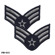 Senior Airman ~ US Air Force E-4 ~ LARGE Male Size ~ Full Color Patches ~ NEW