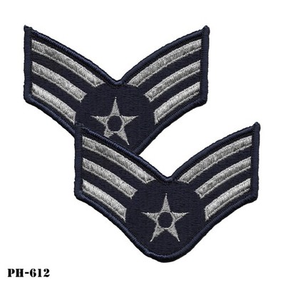 Senior Airman ~ US Air Force E-4 ~ LARGE Male Size ~ Full Color Patches ~ NEW