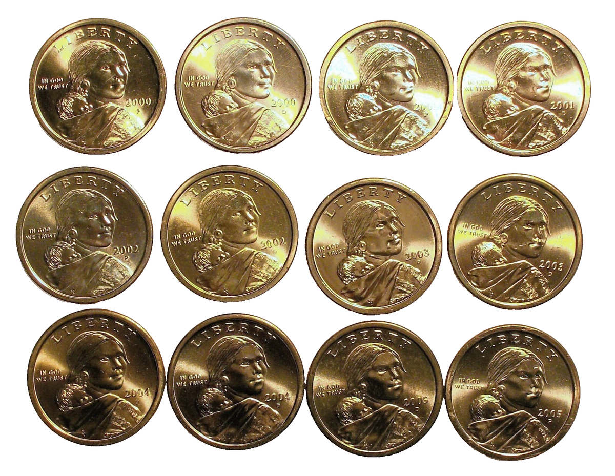 20世紀貨幣コレクション 2000 - 2005 P & D Sacagawea Dollars - Total of 12 coins | eBay