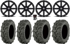 MSA Black Clutch 14" ATV Wheels 27" Mud Lite XTR Tires Honda Rincon Rancher