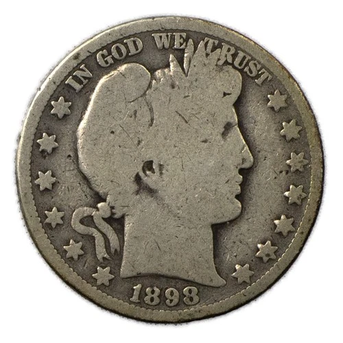 1898-O Liberty Barber Silver Half Dollar 50c New Orleans Good G+