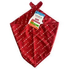 I am Loved Dog Bandana, Red, Polyester Mesh, Large/X-Large, Pet Scarf Triangle