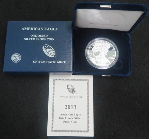 2013-W American Silver Eagle Proof * 1 Ounce of Silver * Box and COA *Great Gift