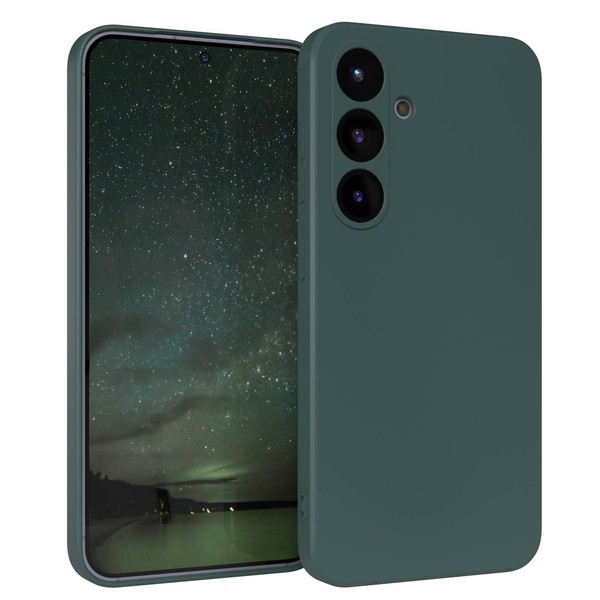 HandyhüLle FüR Samsung Galaxy S25 Silikon Back Cover Schutz Handy Case NachtgrüN-image