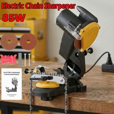 85W Electric Chain Sharpener Bench Grinder Chainsaw w/3.2mm+4.5mm Grinding Wheel