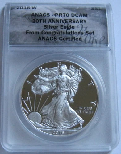 2016-W ANACS PR70 Congratulations Set PROOF AMERICAN SILVER EAGLE~5,966 Mintage~