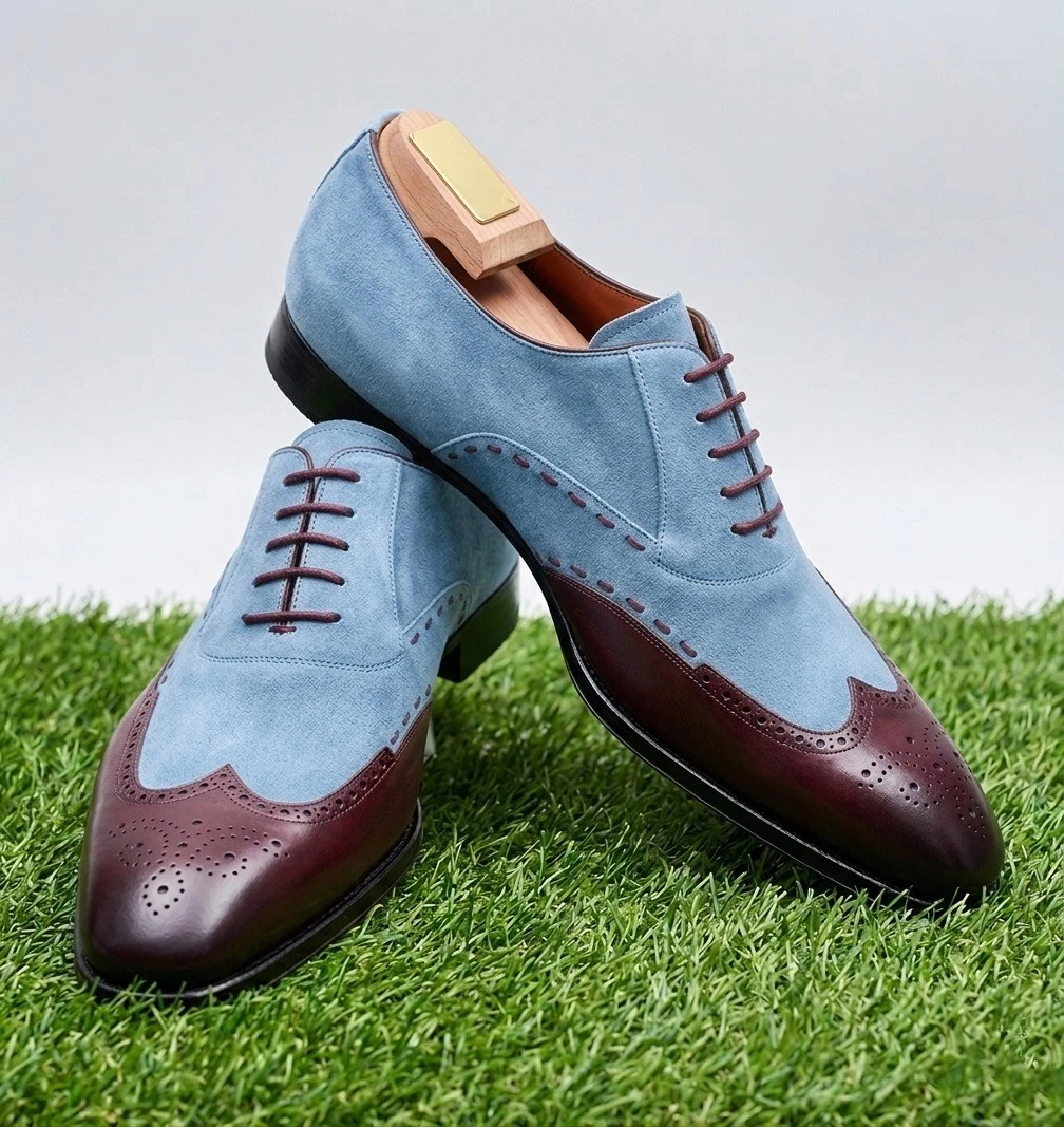 Blue Wingtip Dress Shoes for Men for sale | eBay display picture 3
