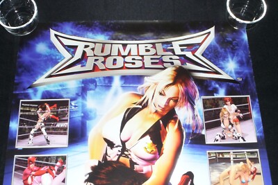Rumble Roses Promo Store Retail Poster Konami PS2 Authentic 24