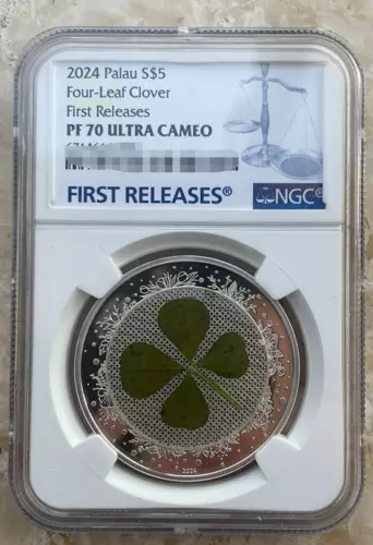 2024 NGC PF 70 ULTRA CAMEO Palau S$5 Four.Leaf Clover First Releases Coin