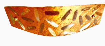 NEW Artisan hand-made brushed with design copper barrette 4'' X 1.25'' Great Gift